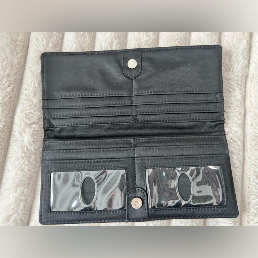Black Women’s Slim Wallet - Sleek Organizer - Picture 2 of 4